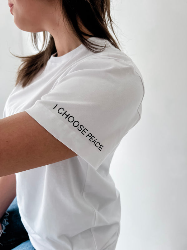 Unisex marškinėliai trumpomis rankovėmis "I CHOOSE PEACE"