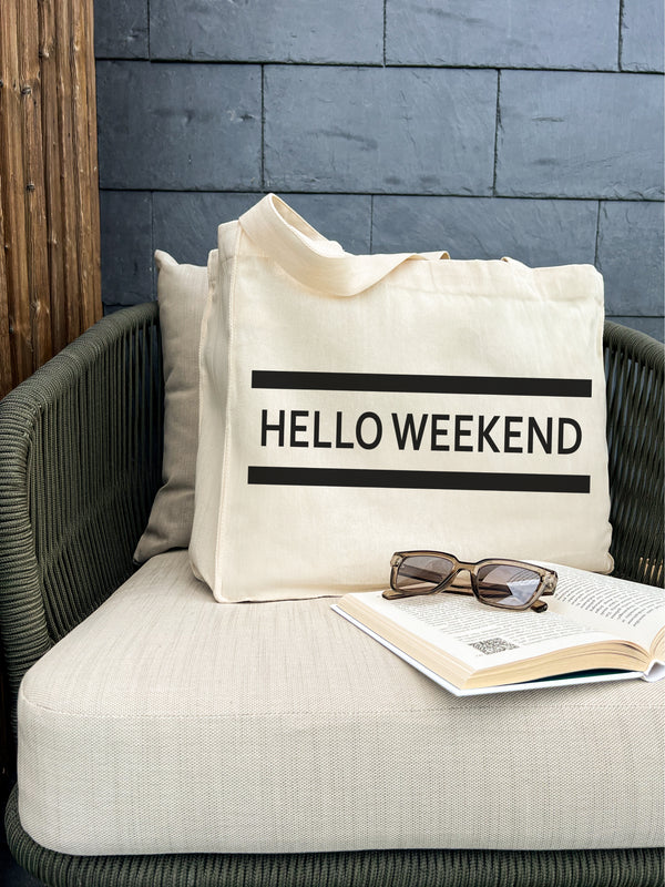 Medžiaginė rankinė "HELLO WEEKEND"