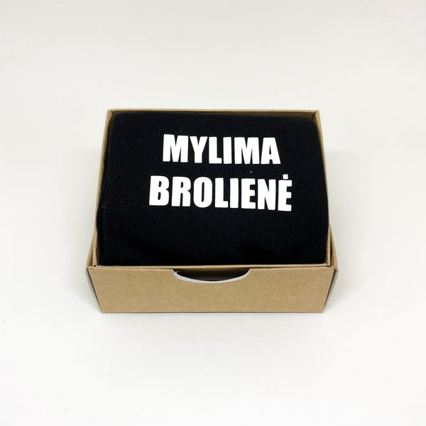 Kojinės su užrašu  „Mylima brolienė“