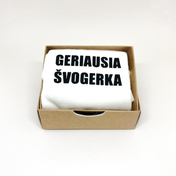 Kojinės su užrašu  „Geriausia švogerka“