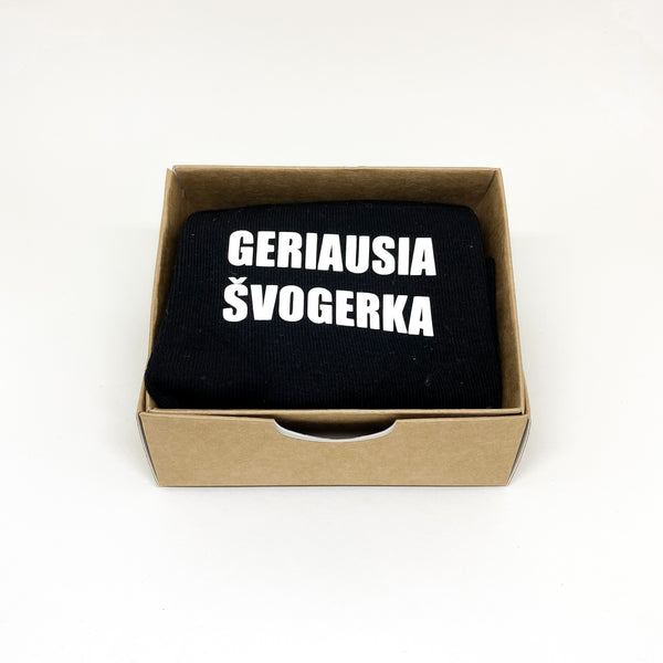 Kojinės su užrašu  „Geriausia švogerka“