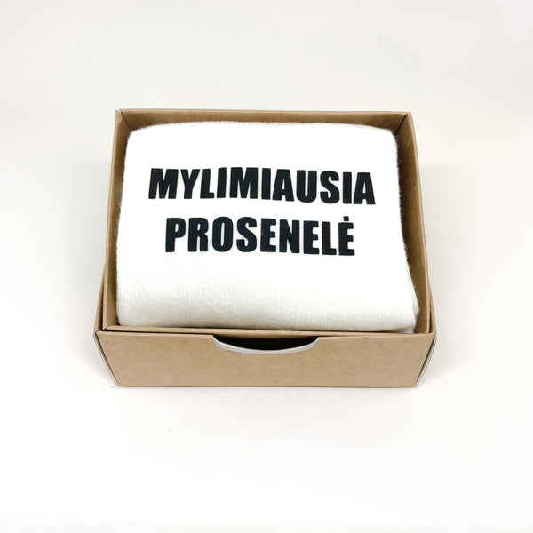 Kojinės su užrašu  „Mylimiausia prosenelė“