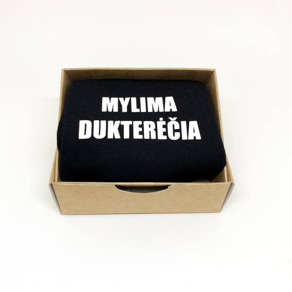 Kojinės su užrašu  „Mylima dukterėčia“