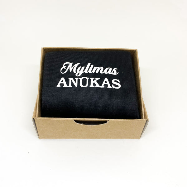 Kojinės su užrašu  „Mylimas anūkas“