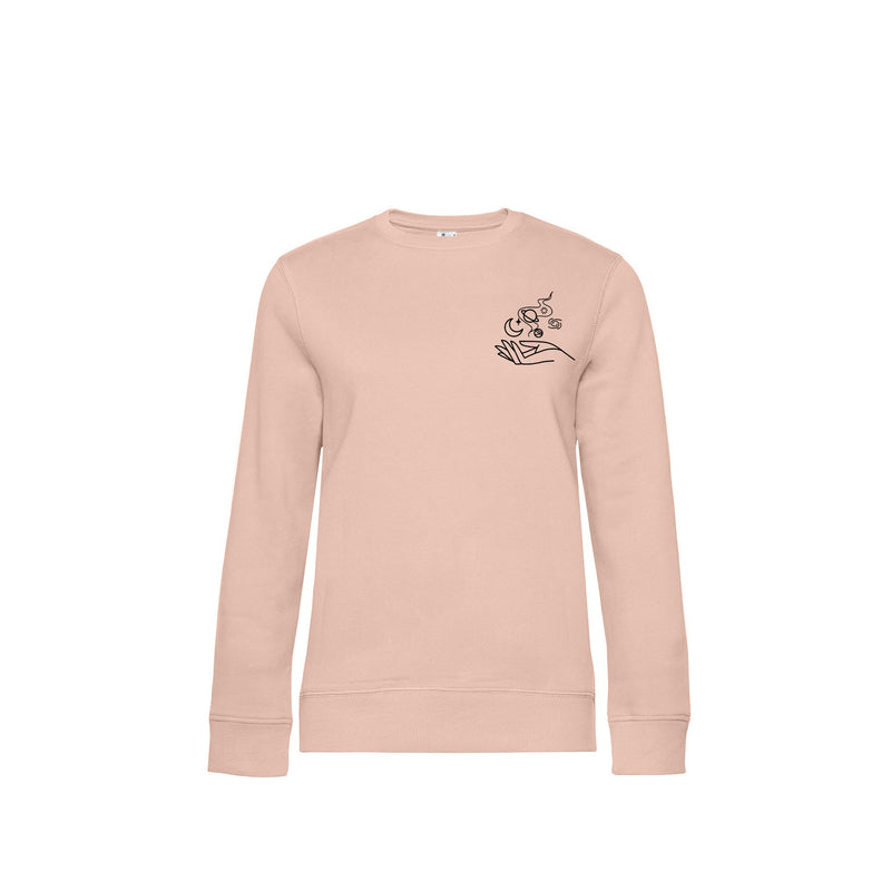 kokybiškas moteriškas džemperis rožinės spalvos 